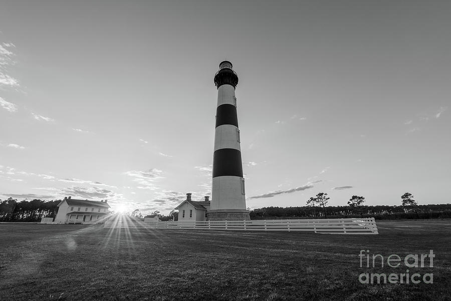 Bodie Island Sunset BW Photograph by Michael Ver Sprill