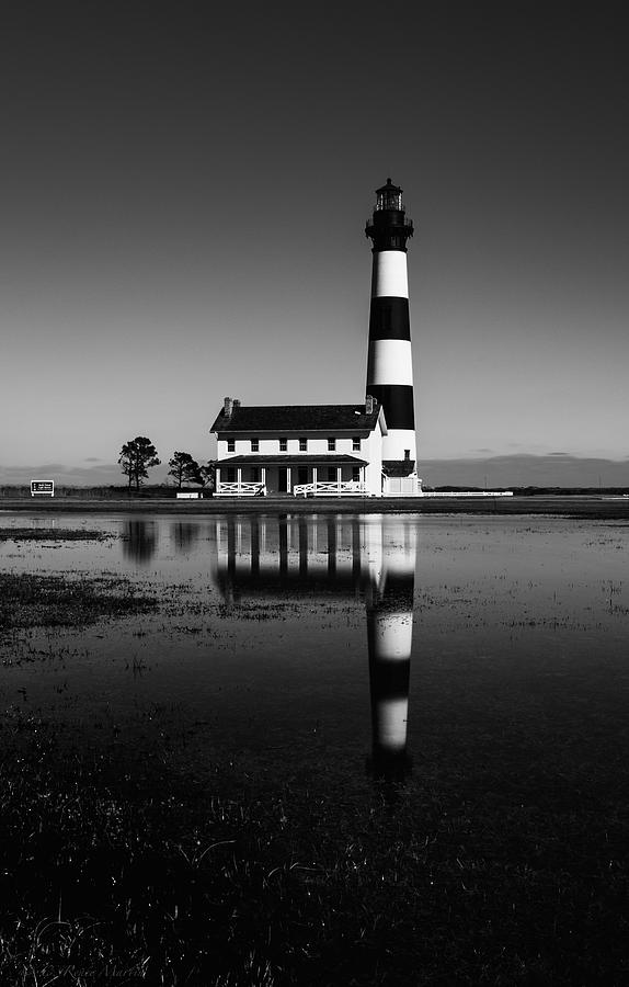 Bodie Lighthouse black and white Photograph by C  Renee Martin