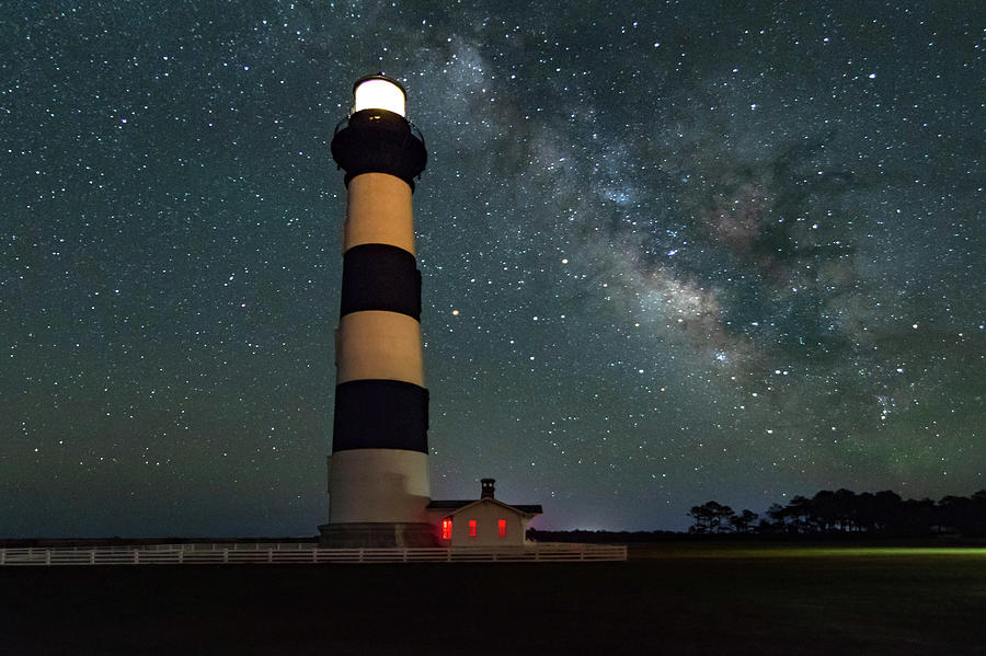 Bodie Lighthouse Milky Way Photograph by Norma Brandsberg