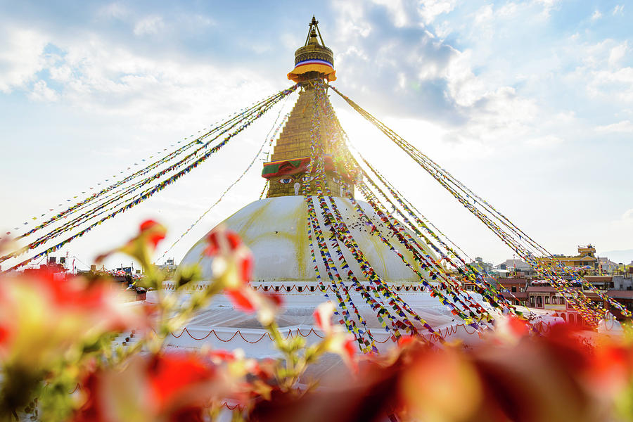 Buddha Photograph - Bodnath stupa in Kathmandu by Dutourdumonde Photography
