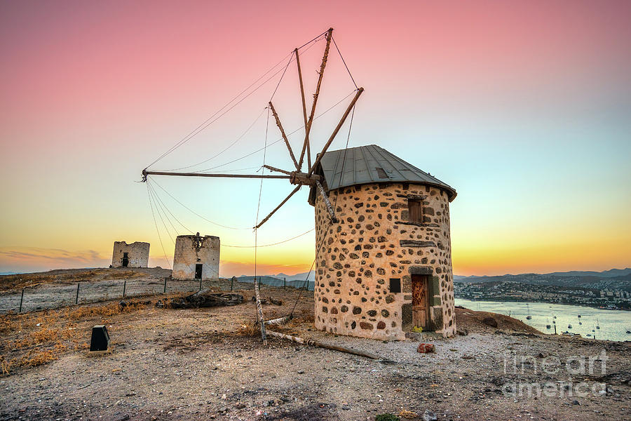 Bodrum and old Windmills - Turkey Photograph by Luciano Mortula