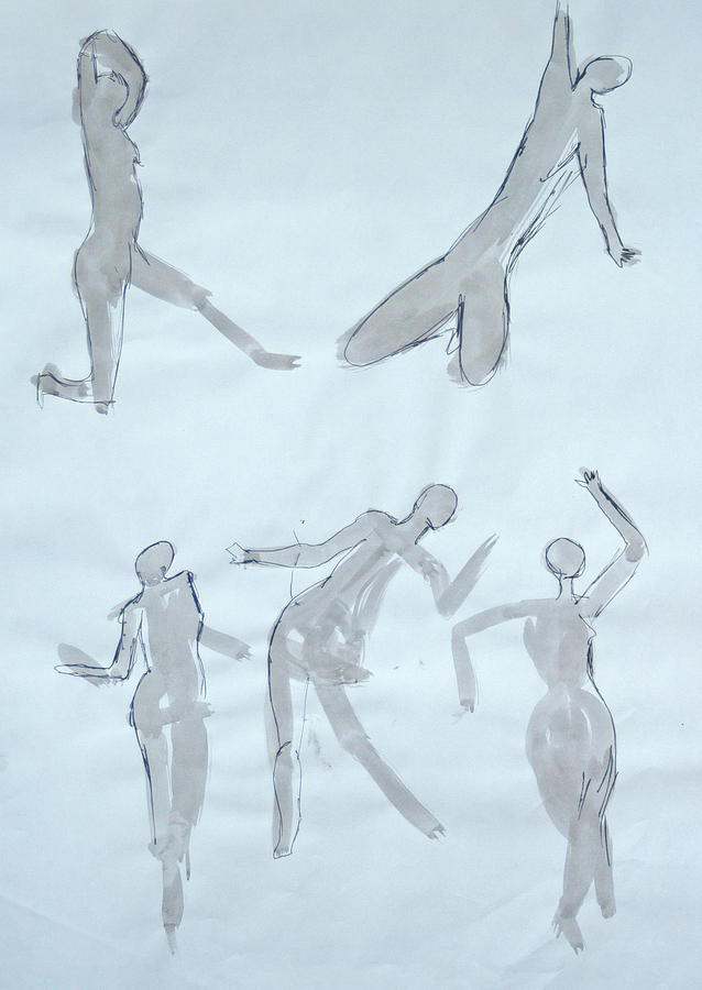 Body Sketches Drawing by Martin Valeriano