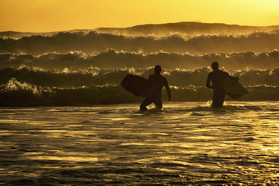 Body Surfers On The Coast Of Kodiak Photograph by Marion Owen