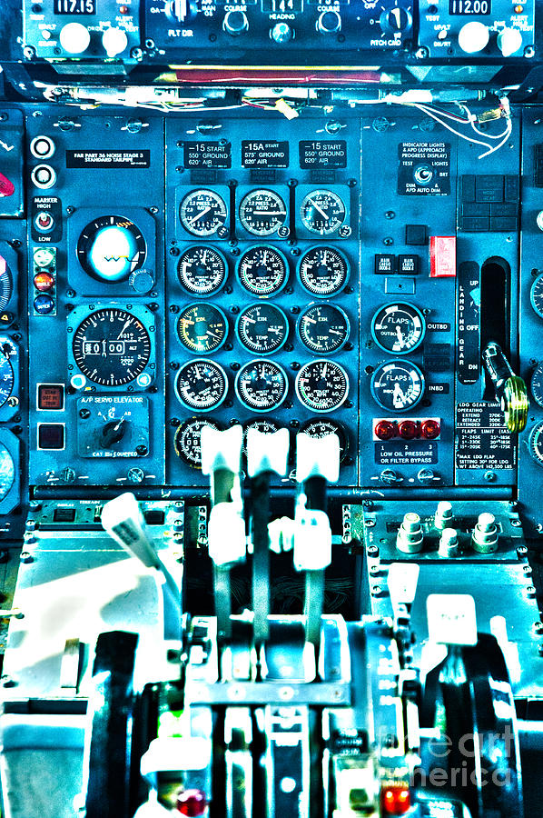 Boeing 727 cockpit 24 Photograph by Micah May