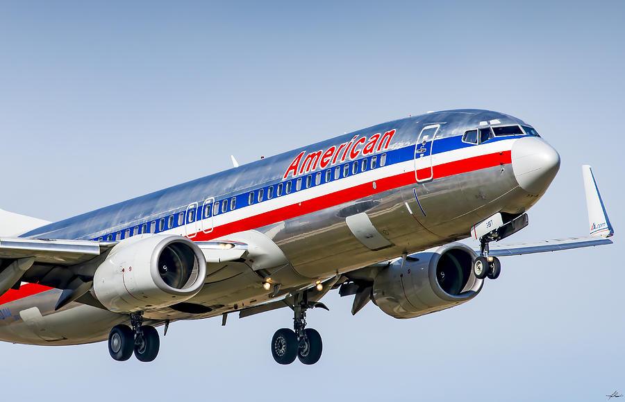 Jet Photograph - Boeing 737 Landing DFW by Phil And Karen Rispin