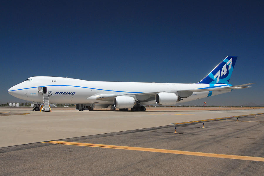 Boeing 747-8 N50217 at Phoenix-Mesa Gateway Airport Photograph by Brian Lockett