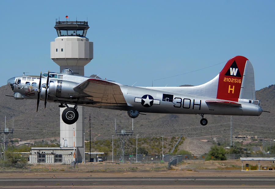 Boeing B-17G Flying Fortress N5017N Aluminum Overcast Deer Valley Airport March 31 2011 Photograph by Brian Lockett