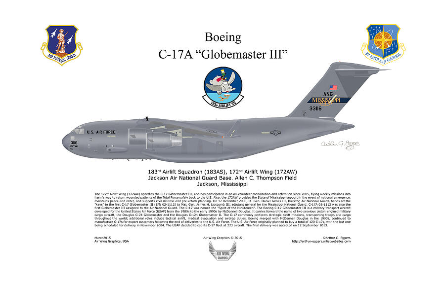 Boeing Digital Art - Boeing C-17 Globemaster III by Arthur Eggers