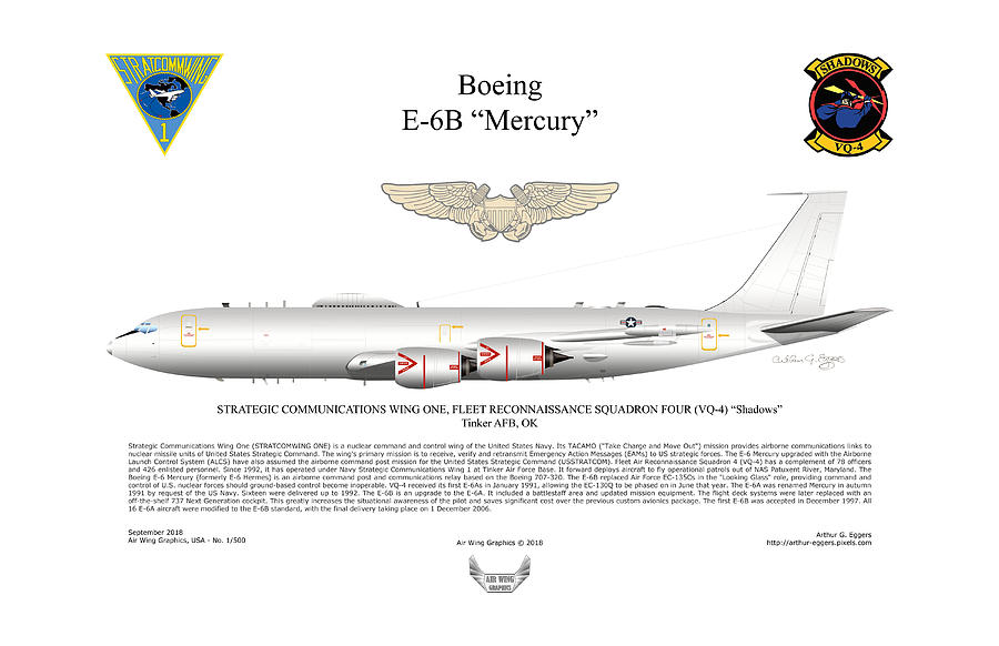 Boeing Digital Art - Boeing E-6B Mercury NFO by Arthur Eggers