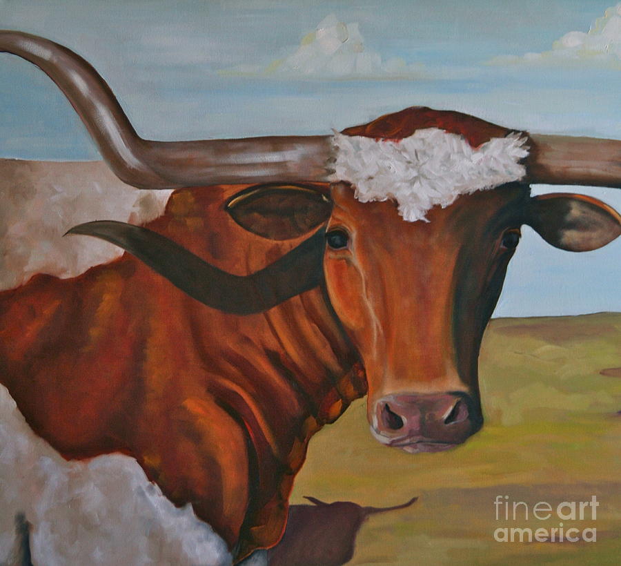 University Of Texas Painting - Boerne Boy by Amy Higgins