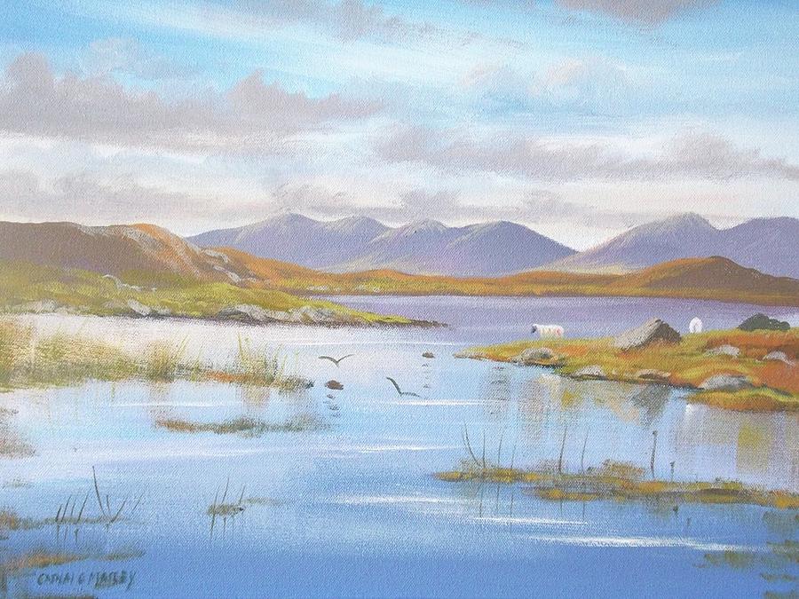 Bog Road Roundstone Painting by Cathal O malley