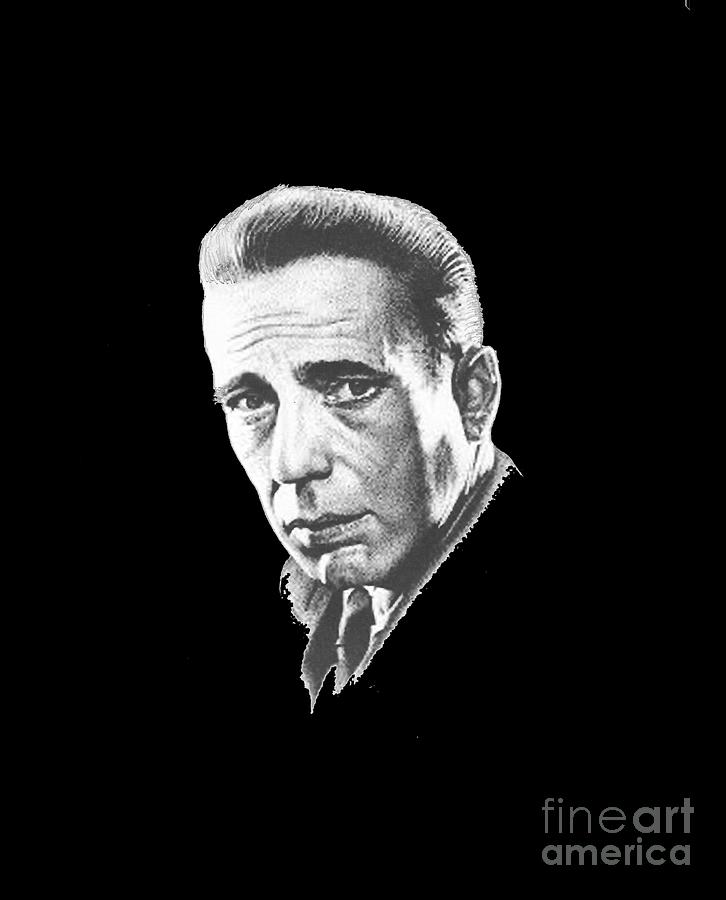 Bogart T-shirt Painting by Herb Strobino