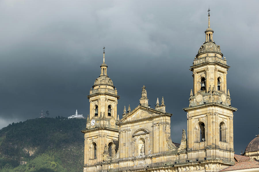 Bogota Catedral and Cerro de Monserrate Photograph by Steven Richman