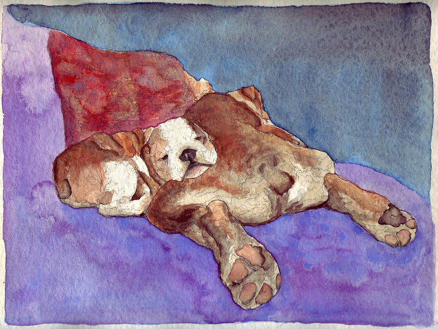 Dog Painting - Bogs n Hugs by Julia Collard