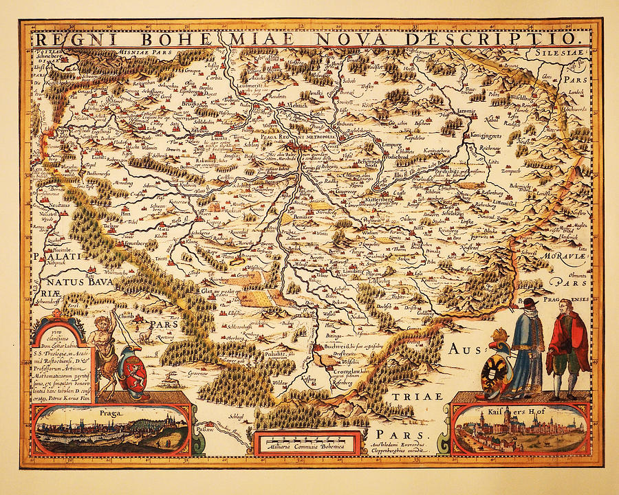 Bohemia Map By Pieter Van Den Keere Photograph By C H Apperson