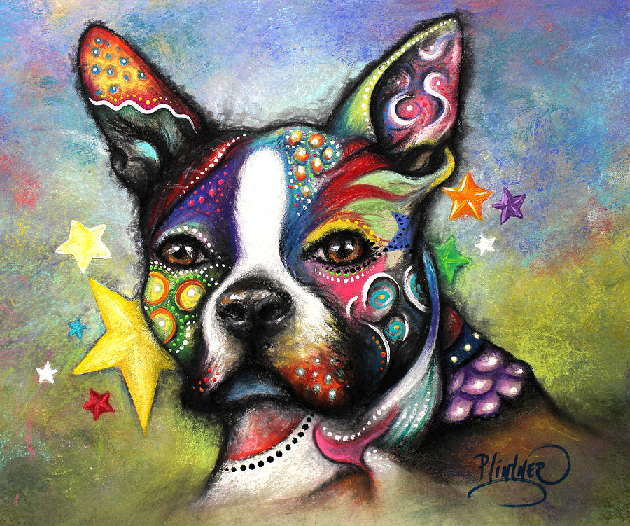 Boston Terrier Pastel by Patricia Lintner