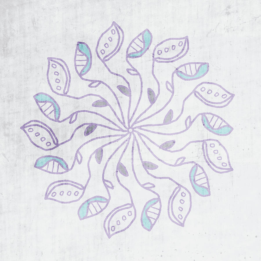 Boho Floral Mandala 3- Art by Linda Woods Mixed Media by Linda Woods