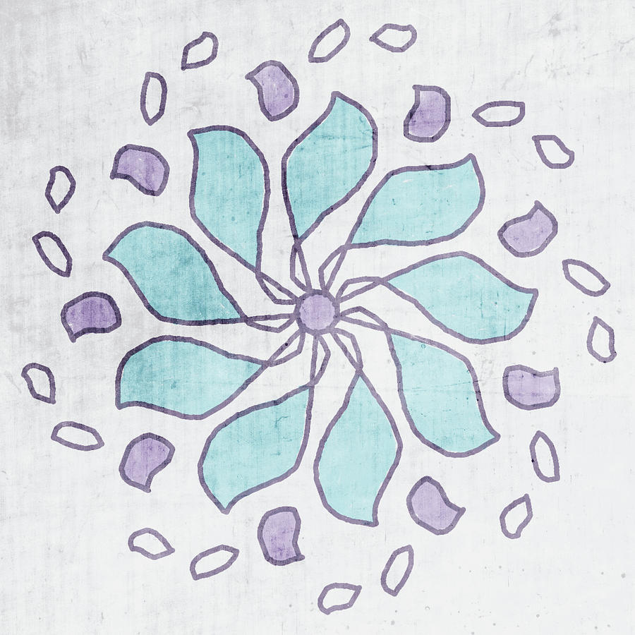 Pattern Mixed Media - Boho Floral Mandala 4- Art by Linda Woods by Linda Woods