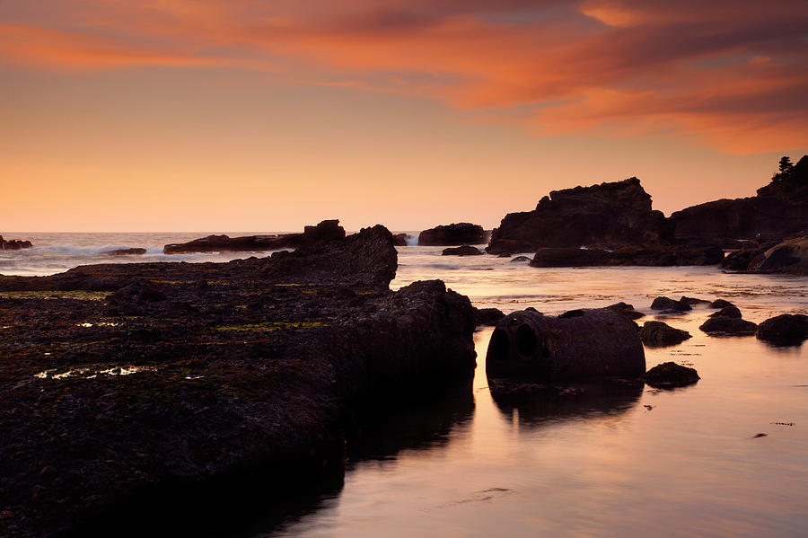 Sunset Photograph - Boiler Bay Sunset by Michael Dawson