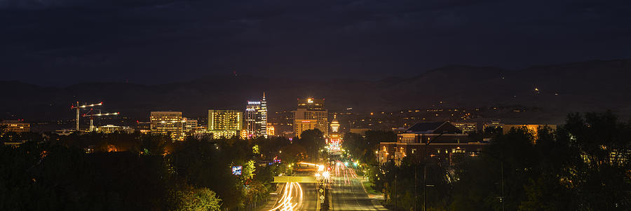 Boise Skyline by the night Photograph by Vishwanath Bhat