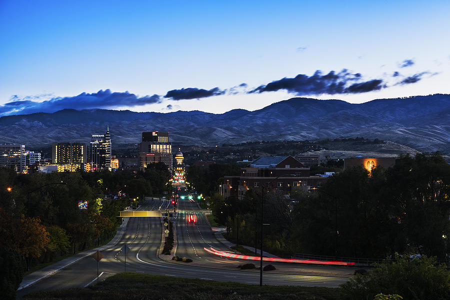 Boise Skyline in early morning hours Photograph by Vishwanath Bhat