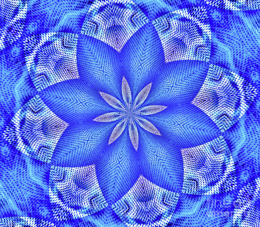 Vintage Digital Art - Bold Blue Design by Raven Deem