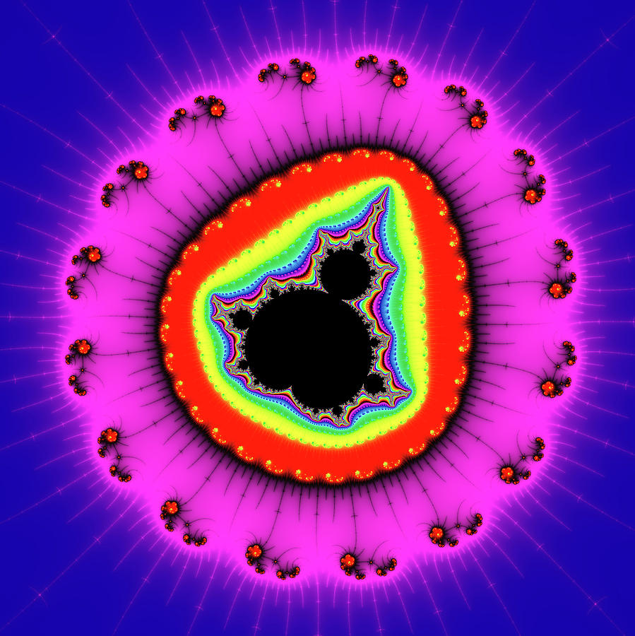 Bold colored Mandelbrot Set blue purple red yellow Digital Art by Matthias Hauser