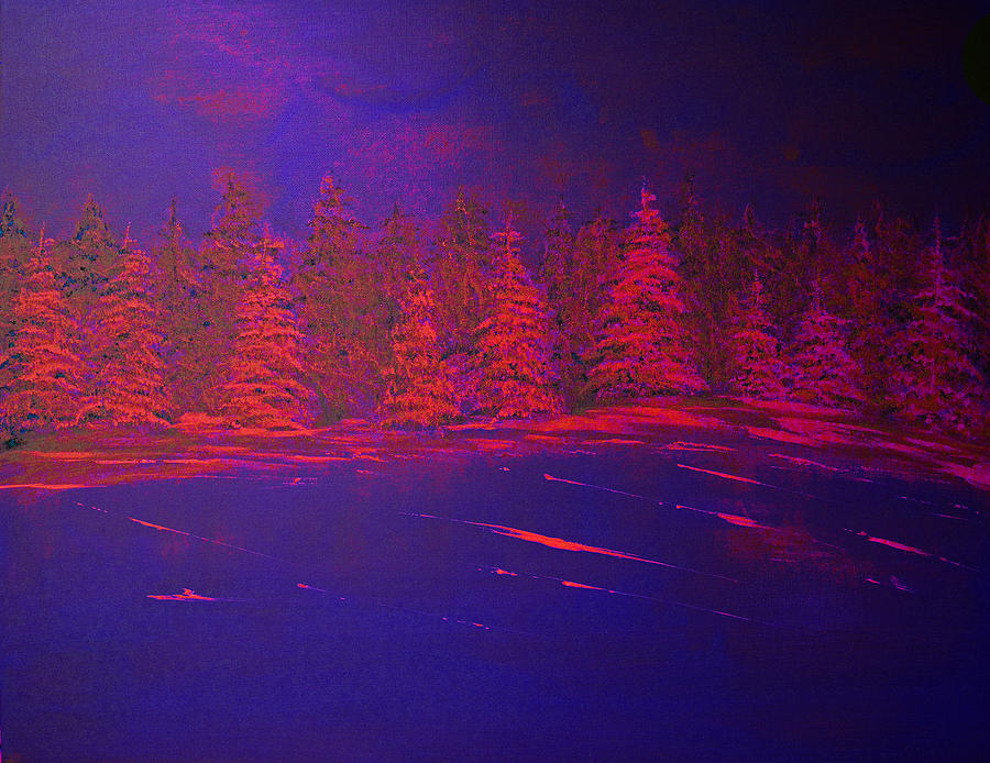 Bold evergreens Painting by Ken Figurski