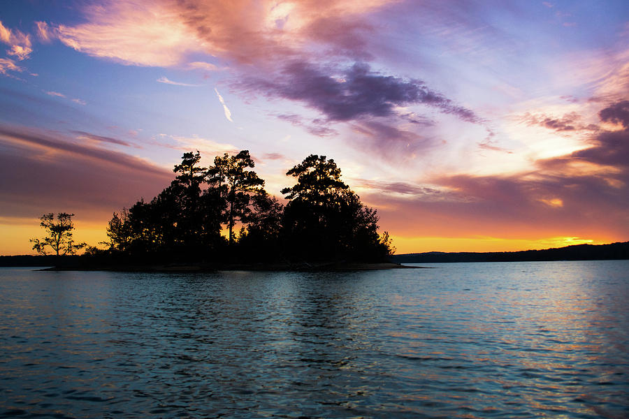 Sunset Photograph - Bold Sunset Over Lake Martin by Parker Cunningham