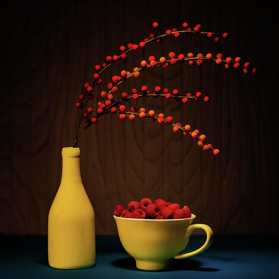 Bold Yellow With Raspberries Photograph by Tom Mc Nemar