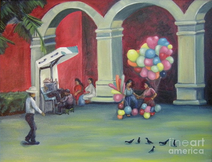 Mexico Painting - Boleo en la Plaza by Lilibeth Andre Mexico Painting - Boleo en la Plaza by Lilibeth Andre