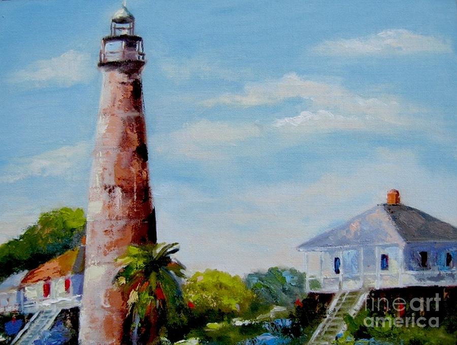 Bolivar Lighthouse Painting by Vicki Brevell