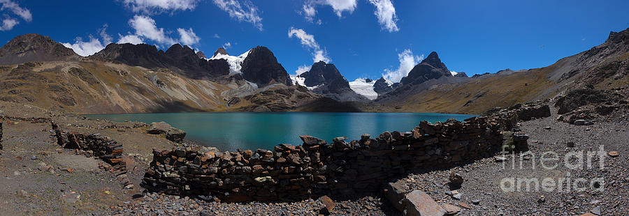 Bolivia Lake panorama Photograph by Warren Photographic