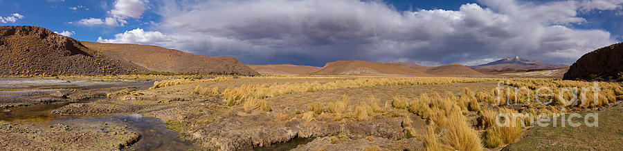 Bolivian Altiplano River panorama Photograph by Warren Photographic