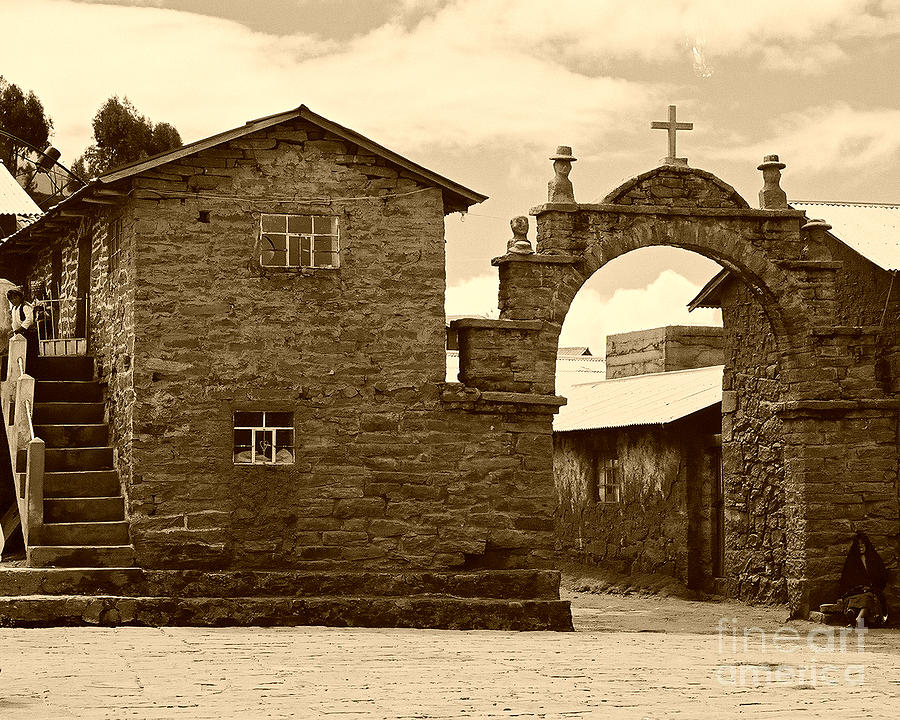 Architecture Photograph - Bolivian Church in Sepia by Trude Janssen