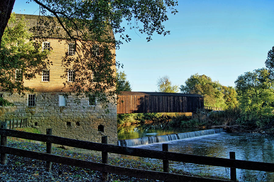 Bollinger Mill and Bridge Photograph by Cricket Hackmann