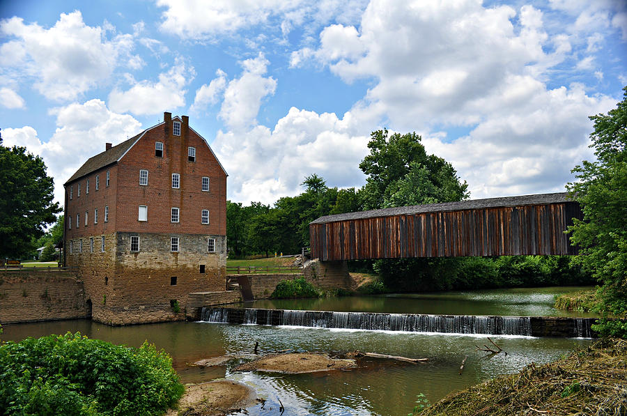 Bollinger Mill and Covered Bridge Photograph by Marty Koch