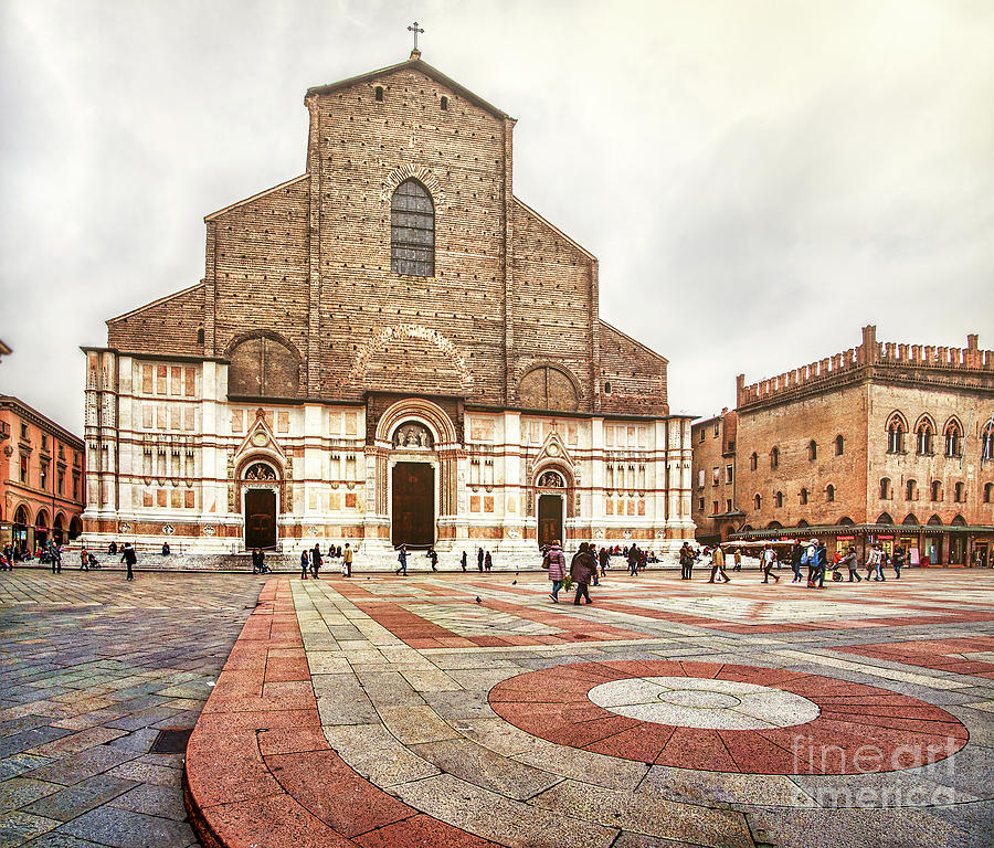 Abbey Photograph - Bologna, Italy San Petronio Basilica Facade Crescentone by Luca Lorenzelli Abbey Photograph - Bologna, Italy San Petronio Basilica Facade Crescentone by Luca Lorenzelli
