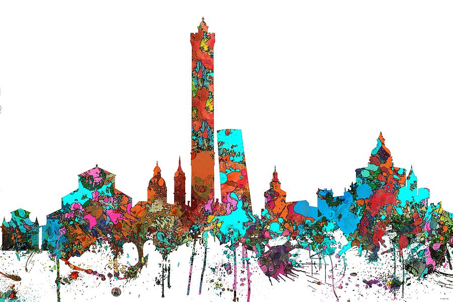 Architecture Digital Art - Bologna Italy  Skyline  by Marlene Watson