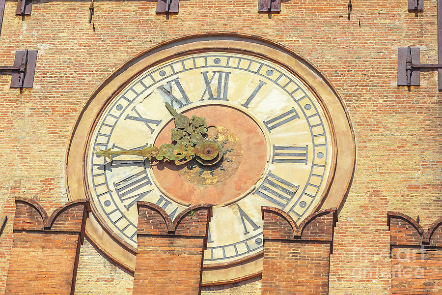 Bologna Tower Clock Photograph by Benny Marty