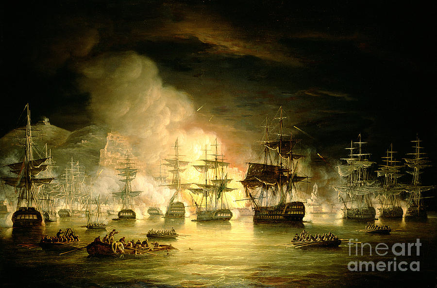 Bombardment of Algiers Painting by Thomas Luny