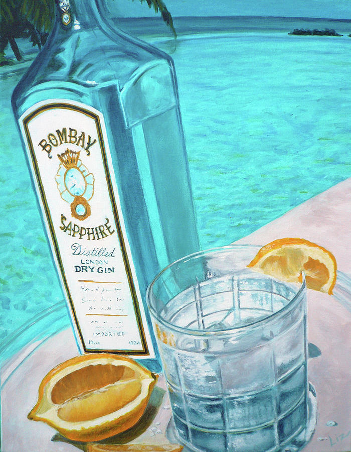 Bombay Gin Painting by Liz Zahara