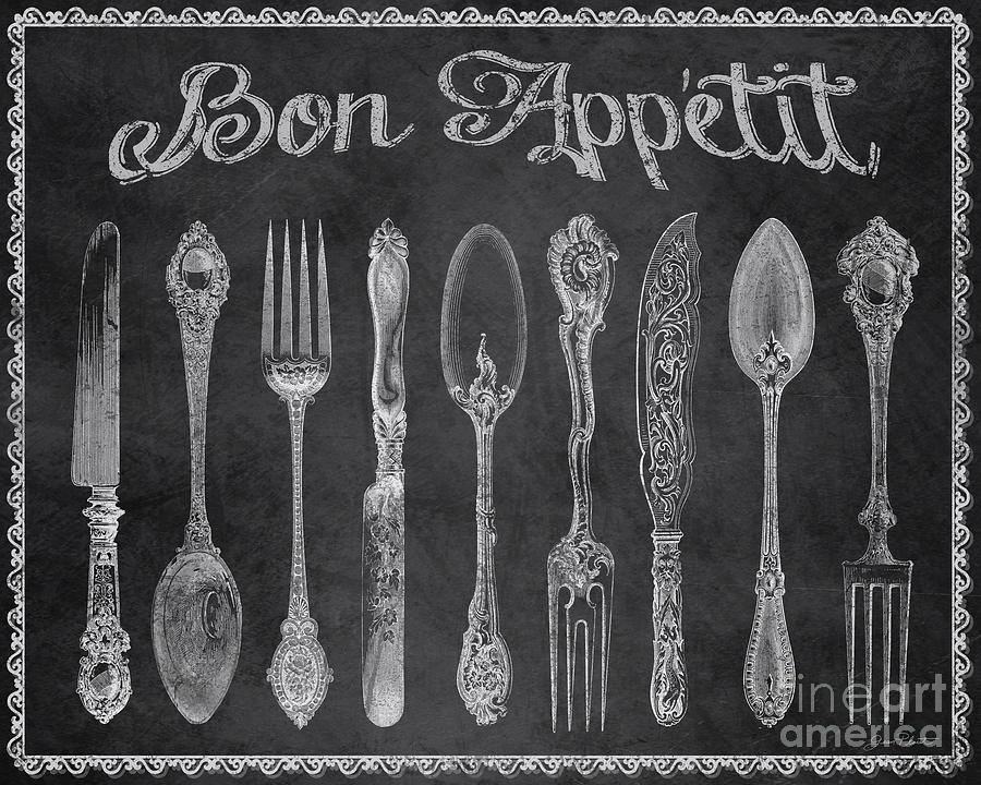 Bon Appetit Chalkboard-JP2868 Painting by Jean Plout