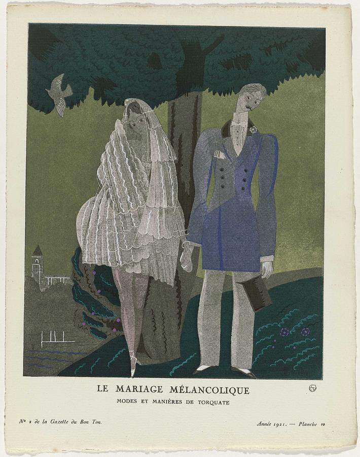 Bon Ton Gazette, 1921 - No. 2, Pl. 10 The Melancholy Marriage  Modes And Manners Of Torquate, Charle Painting