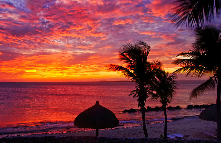 Bonaire Sunset 1 Photograph by Stephen Anderson