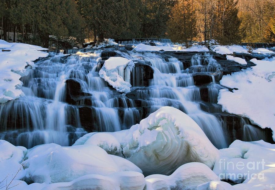 Bond Falls in Winter Photograph by Matthew Winn