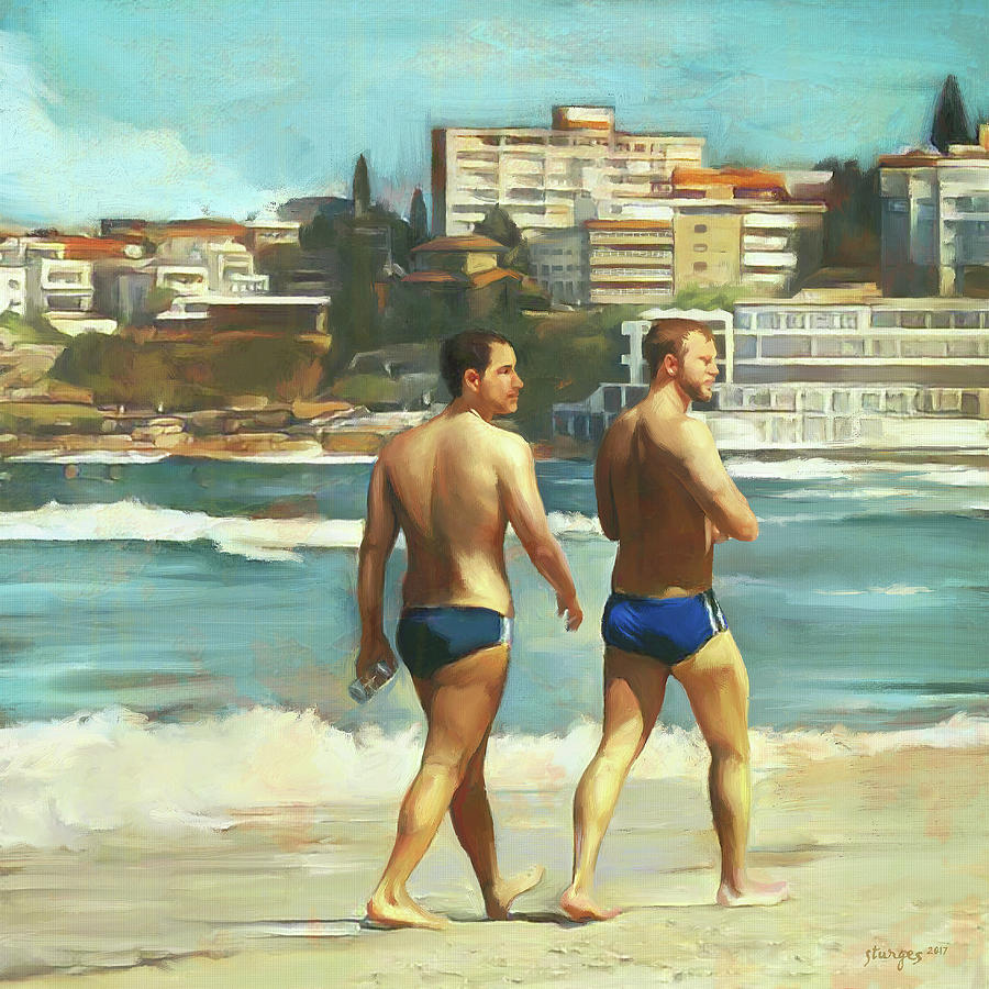 Bondi Beach Boys Digital Art by Simon Sturge