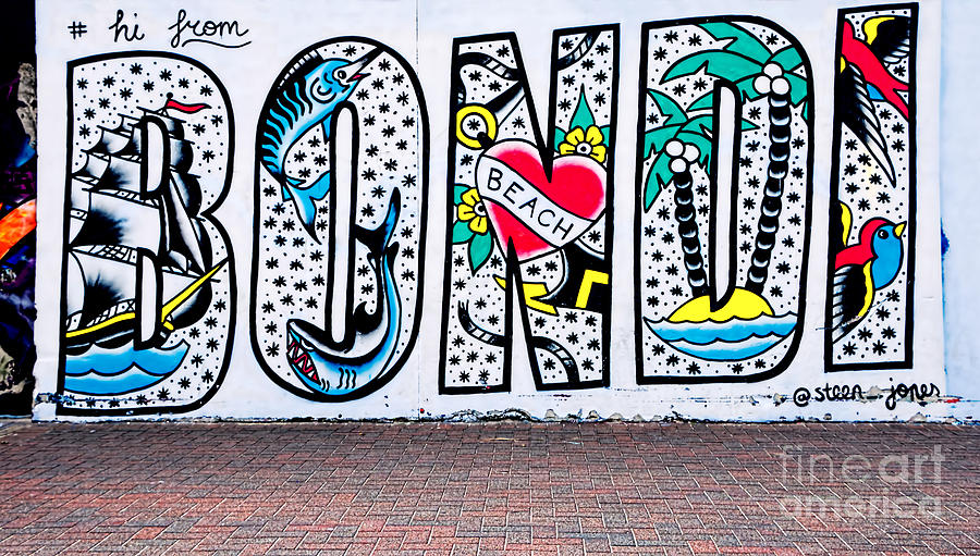 Dolphin Photograph - Bondi Beach Graffiti - Photograph by Kaye Menner by Kaye Menner