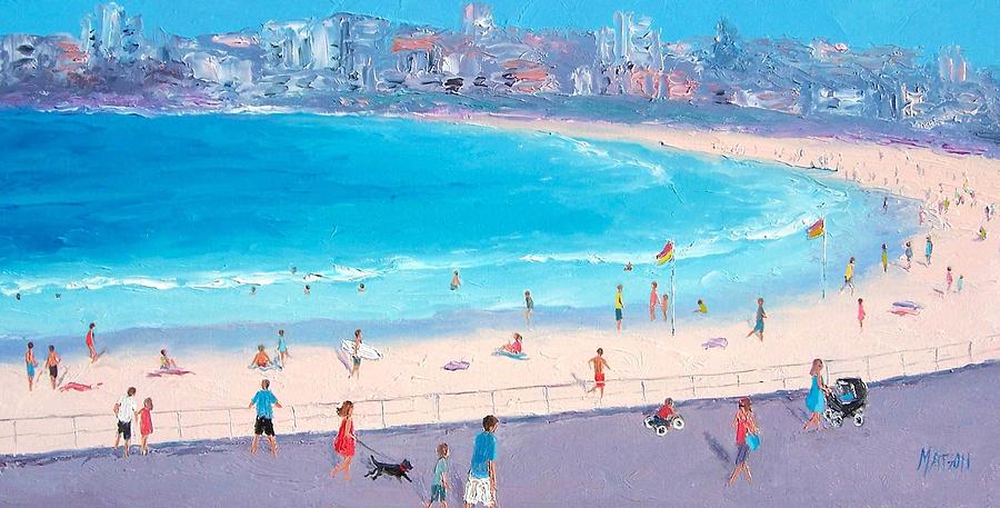 Beach Painting - Bondi in December by Jan Matson