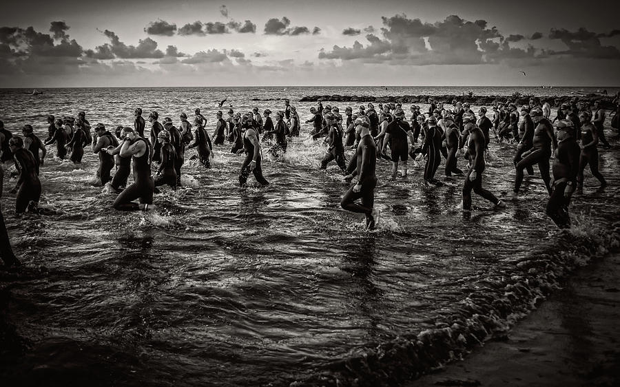 Bone Island Triathletes Photograph by Joe Shrader